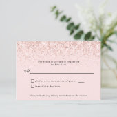 Blush Pink Glitzer Confetti Personalisiert RSVP Ca Karte (Stehend Vorderseite)