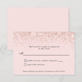 Blush Pink Glitzer Confetti Personalisiert RSVP Ca Karte (Vorne/Hinten)