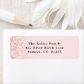 Blush Pink Glitzer Confetti Personalisierte Adress (Insitu)