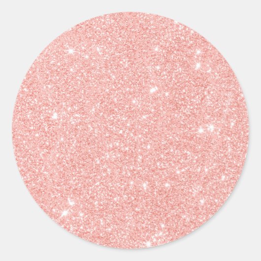 Blush Pink Glitzer Custom Trendy Runder Aufkleber (Vorderseite)