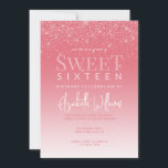 Blush Pink Glitzer Glam 16 . Geburtstag Geburtstag Einladung<br><div class="desc">Blush Pink Glitzer Glam 16 . Geburtstag Einladung zum Geburtstag</div>
