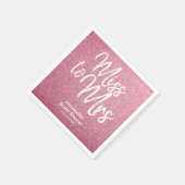 Blush Pink Glitzer Glam Miss an Mrs. Brautparty Serviette (Ecke)
