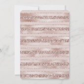 Blush Pink Glitzer Glam Streifen Babydusche Einladung (Rückseite)