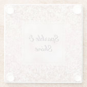 Blush Pink Glitzer Glitz Glasuntersetzer (Rückseite)