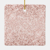 Blush Pink Glitzer Glitz Keramikornament (Rückseite)