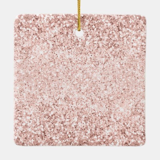 Blush Pink Glitzer Glitz Keramikornament (Rückseite)