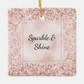 Blush Pink Glitzer Glitz Keramikornament (Vorderseite)