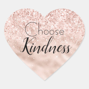 Blush Pink Glitzer Glitzy Sparkle   Herz-Aufkleber