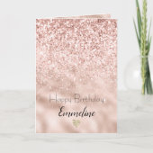 Blush Pink Glitzer Glitzy Sparkle Karte (Vorderseite)