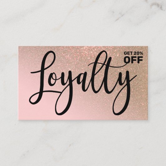 Blush Pink Glitzer Gradient Typografie Treuekarte (Vorderseite)