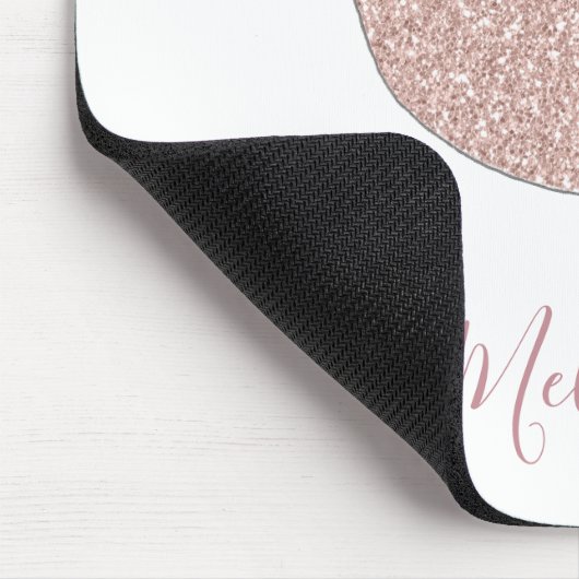 Blush Pink Glitzer Slots Lebensdauer Name Mousepad (Ecke)