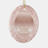 Blush Pink Glitzer Sparkline Keramik Ornament (Rechts)