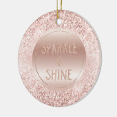 Blush Pink Glitzer Sparkline Keramik Ornament (Links)