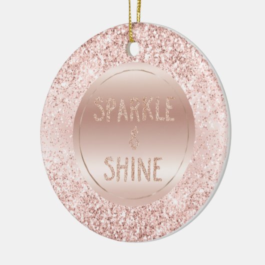 Blush Pink Glitzer Sparkline Keramik Ornament (Links)