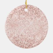 Blush Pink Glitzer Sparkline Keramik Ornament (Hinten)