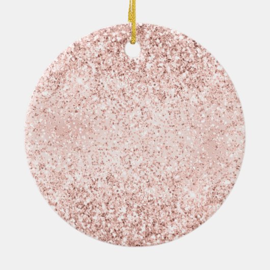Blush Pink Glitzer Sparkline Keramik Ornament (Hinten)