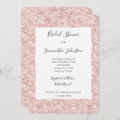 Blush Pink Glitzy Glitter Sparkle Bridal Shower Einladung (Vorne/Hinten)
