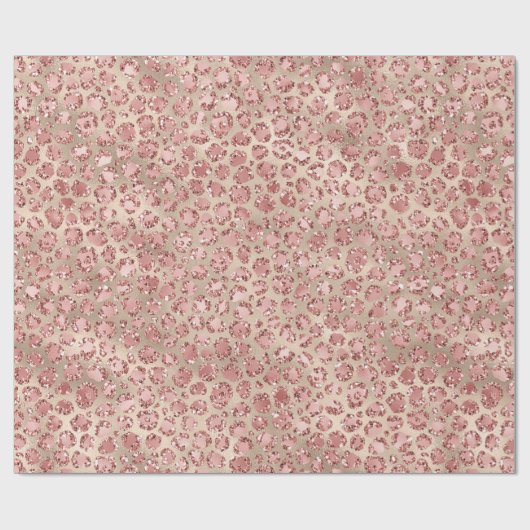 Blush Pink Glitzy Glitzer Leopard Print     Geschenkpapier (Flach)