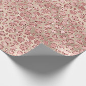 Blush Pink Glitzy Glitzer Leopard Print Geschenkpapier (Ecke)