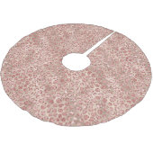 Blush Pink Glitzy Glitzer Leopard Print Polyester Weihnachtsbaumdecke (Schrägansicht)