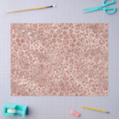 Blush Pink Glitzy Glitzer Leopard Print Seidenpapier (Basteln)