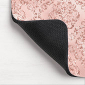 Blush Pink Glitzy Glitzern Damask Mousepad (Ecke)