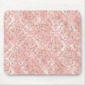 Blush Pink Glitzy Glitzern Damask Mousepad (Vorne)