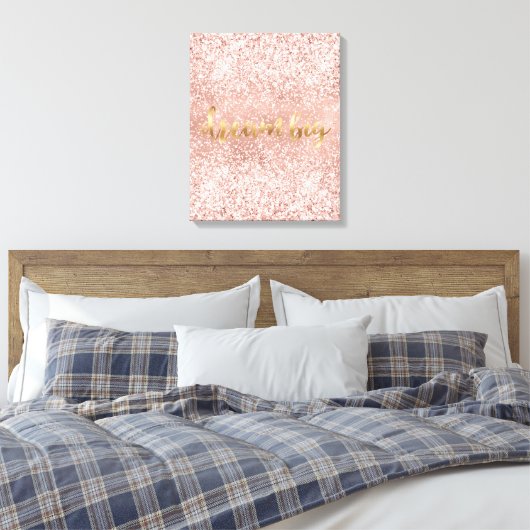 Blush Pink Glitzy Sparkle Glitzer Leinwanddruck (Insitu (Schlafzimmer))