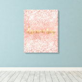 Blush Pink Glitzy Sparkle Glitzer Leinwanddruck (Insitu (Holzboden))