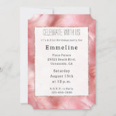 Blush Pink Glitzy Sparkle Pink Fell Einladung (Vorderseite)