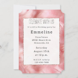 Blush Pink Glitzy Sparkle Pink Fell Einladung