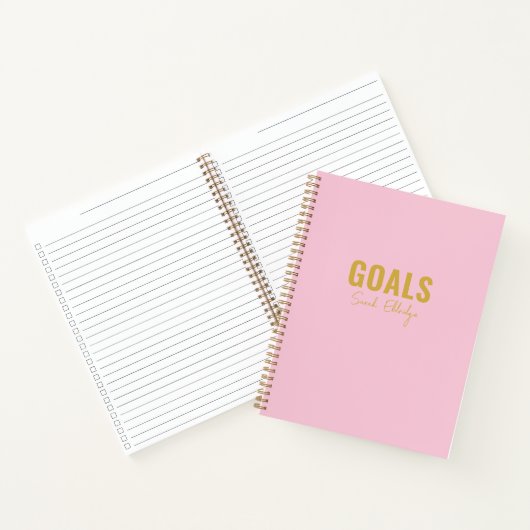 Blush Pink Goals Personalisiertes Notebook zu tun Notizblock (Innenseite)