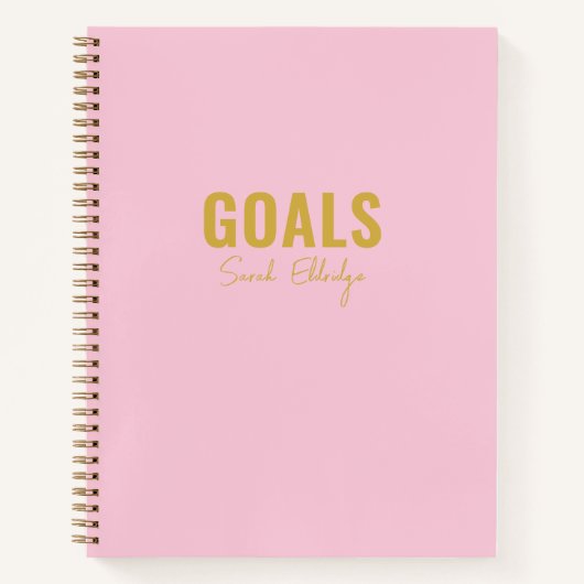 Blush Pink Goals Personalisiertes Notebook zu tun Notizblock (Vorderseite)