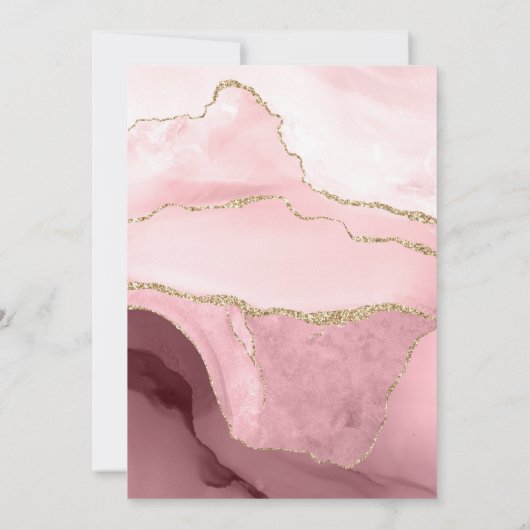 Blush Pink Gold Agate Baby Dusche (Rückseite)