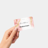 Blush Pink Gold Agate Beauty Namensschilder Ausweis (Handheld)