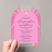 Blush Pink Gold Agate Bestätigung Moderne Acryleinladungen (Insitu (Handheld))