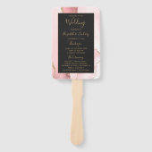 Blush Pink Gold Agate Dark Wedding Program Fächer (Vorderseite)