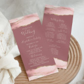 Blush Pink Gold Agate Dusty Rose Hochzeit Programm