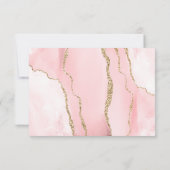 Blush Pink Gold Agate Dusty Rose Wedding RSVP Card Karte (Rückseite)