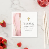 Blush Pink Gold Agate Erste Heilige Kommune Serviette (Beispiel)