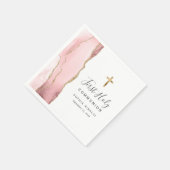 Blush Pink Gold Agate Erste Heilige Kommune Serviette (Ecke)