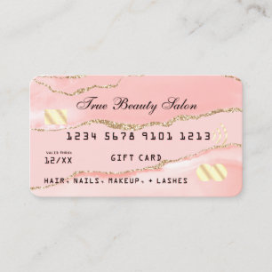 Blush Pink Gold Agate Marble Kreditkarte Visitenkarte