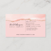 Blush Pink Gold Agate Marmor Treuekarte (Rückseite)