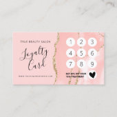 Blush Pink Gold Agate Marmor Treuekarte (Vorderseite)