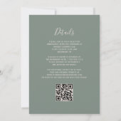 Blush Pink Gold Agate Sage Green QR Code Hochzeit Einladung (Rückseite)
