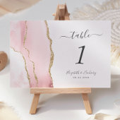 Blush Pink Gold Agate Wedding Tischnummer