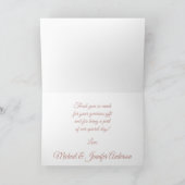 Blush Pink Gold Aquarell Blütenfarben Dankeskarte (Innenseite)