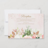 Blush Pink Gold Aquarell Empfang Card Einladung (Vorderseite)