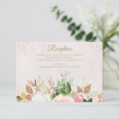 Blush Pink Gold Aquarell Empfang Card Einladung (Stehend Vorderseite)