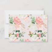Blush Pink Gold Aquarell Empfang Card Einladung (Rückseite)